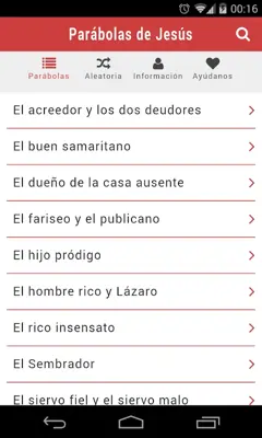 Parábolas de Jesús android App screenshot 1